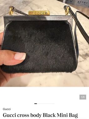 “Gucci Black Mini Crossbody Bag Gold Hardware Authentic”